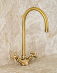 Single Hole Unlacquered Brass Bathroom Sink Faucet