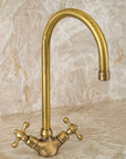 Single Hole Unlacquered Brass Bathroom Sink Faucet