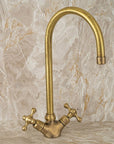 Single Hole Unlacquered Brass Bathroom Sink Faucet