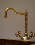Solid Brass Kitchen Deck Mount Faucet, Single Hole Brass Bathroom Faucet