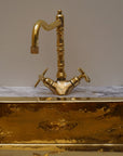Solid Brass Kitchen Deck Mount Faucet, Single Hole Brass Bathroom Faucet