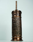 Toilet Brush Brass Patina Engraved. Black Antique Brass Toilet Brush