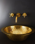 Unlacquered Brass Bathroom Sink. Handmade Solid Brass Bar Sink Drop In