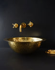 Unlacquered Brass Bathroom Sink. Handmade Solid Brass Bar Sink Drop In