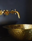 Unlacquered Brass Bathroom Sink. Handmade Solid Brass Bar Sink Drop In