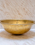 Unlacquered Brass Engraved Bathroom Sink, Solid Brass Drop in Sink