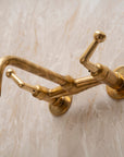 Unlacquered Brass Tub Filler Faucet, Solid brass Bathroom faucet, Customizable Spout Reach