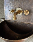 Unlacquered Brass Wall Mounted Faucet with rough in valve