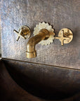 Unlacquered Brass Wall Mounted Faucet with rough in valve