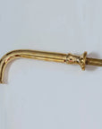 Unlacquered Brass Wall Mount Bathroom Faucet with Lever Handle