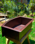 apron front copper farmhouse kitchen sink