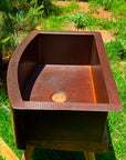 apron front copper kitchne sink