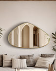 asymmetrical Brass Bathroom Wall Mirror