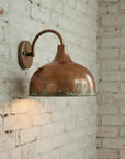 Rustic Patina Copper Wall Sconce – Handmade Vintage Outdoor Light