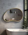 asymmetrical Wall Mirror - Organic Shaped Brass Bathroom Mirror