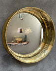 Round Brass Wall Mirror, Antique Brass Mirror Frame. Round Bathroom Mirror