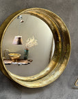 Round Brass Wall Mirror, Antique Brass Mirror Frame. Round Bathroom Mirror