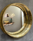 Round Brass Wall Mirror, Antique Brass Mirror Frame. Round Bathroom Mirror