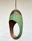 Green Patina Copper Sculptural Pendant – Handmade Oxidise Ceiling Light