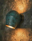 Green Patina Copper Wall Sconce – Handmade Rustic Dome Light