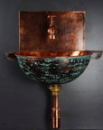 Oxidized Copper Wall Mount Sink Bathroom