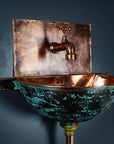 Oxidized Copper Wall Mount Sink Bathroom