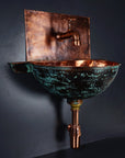 Oxidized Copper Wall Mount Sink Bathroom