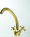 Solid Brass Faucet Gooseneck Sink Bathroom