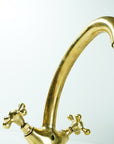 Solid Brass Faucet Gooseneck Sink Bathroom