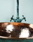 Green Patina Bathroom Sink Faucet