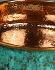 Handmade Copper Patina Bathroom Vessel Sink ,Round Vessel sinks for bathroom
