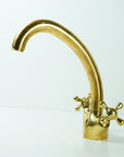 Solid Brass Faucet Gooseneck Sink Bathroom