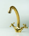 Solid Brass Faucet Gooseneck Sink Bathroom