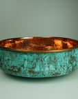 Handmade Copper Patina Bathroom Vessel Sink ,Round Vessel sinks for bathroom