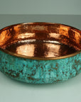Handmade Copper Patina Bathroom Vessel Sink ,Round Vessel sinks for bathroom