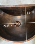 Copper Wall Mount Bathroom Sink 20" with Copper Faucet