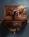 Copper Wall Mount Bathroom Sink 20" with Copper Faucet