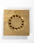 Unlacquered Solid Brass Floor Drain ,Antique Brass Square Shower Drain with Removable Cover