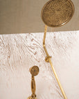 Unlacquered Brass Bathroom shower with Round Shower Head, Handheld Shower