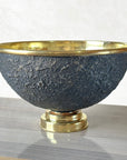Solid Brass Vessel Sink Bathroom -Black Wash Basin with Polished Brass Interior