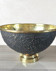 Solid Brass Vessel Sink Bathroom -Black Wash Basin with Polished Brass Interior