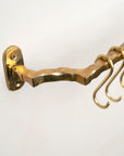 Unlacquered Solid Brass Pot Rail With Hooks , Vintage Pot Hangers for Kitchen