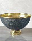 Solid Brass Vessel Sink Bathroom -Black Wash Basin with Polished Brass Interior