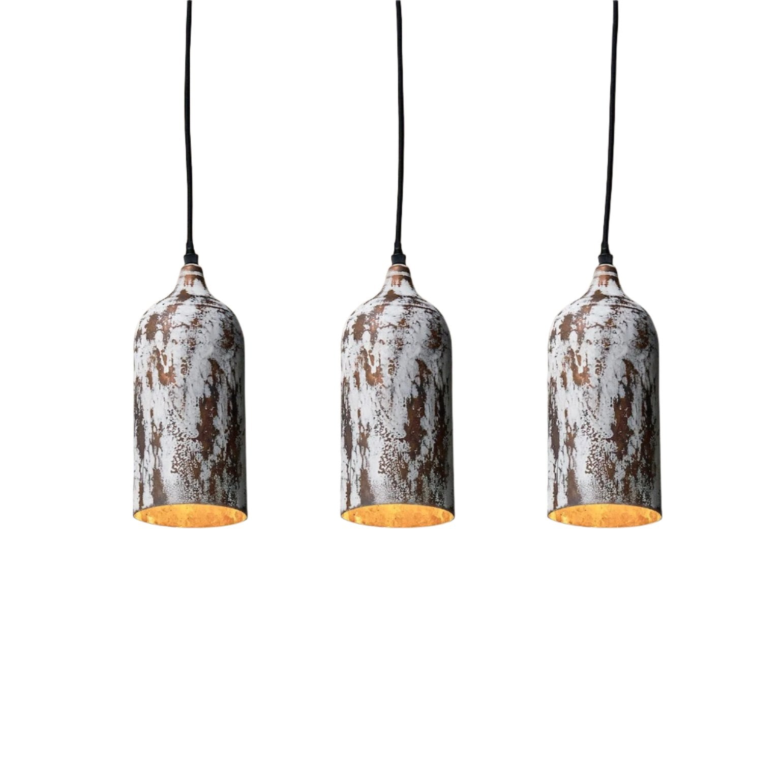 Set Of 3 Copper Pendant Lights, Copper Ceiling Lamp For Kitchen Island Lighting