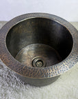 Patina Brass Round Bar Sink, Round Bronze Sink including drain