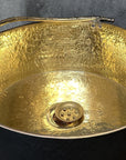 Brass Round Vessel Sink ,Black Bathroom Bowl