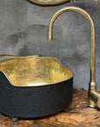 Brass Round Vessel Sink ,Black Bathroom Bowl