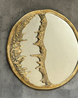 Solid Brass Round Wall Mirror, Round Brass Bathroom Mirror
