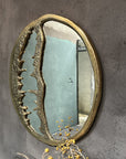 Solid Brass Round Wall Mirror, Round Brass Bathroom Mirror
