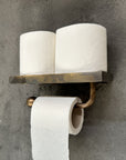 Antique Brass Toilet Roll Holder ,Phone Shelf Style